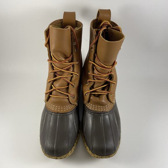 LL Bean Bean Boots 8” Duck Boots Womens Size 6 M (BM) Brown Leather Waterproof - Picture 8 of 10